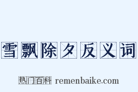 雪飘除夕反义词是什么意思的图片